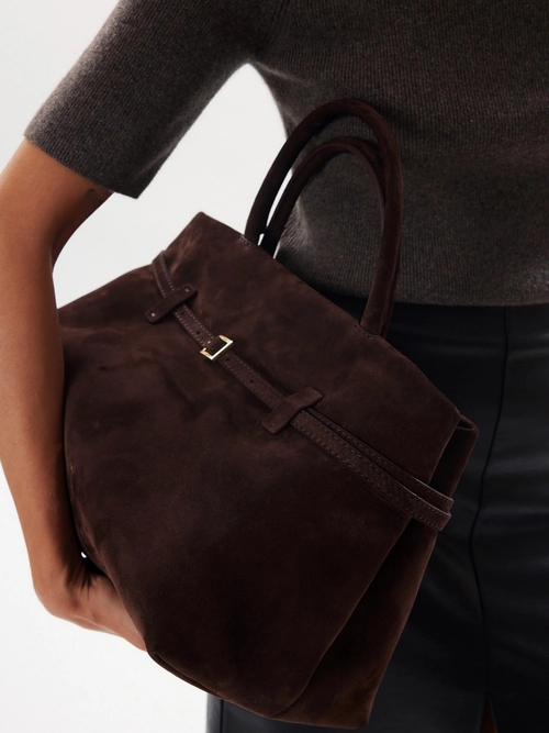 Vintage Buckle-Design Top-Handle Bag