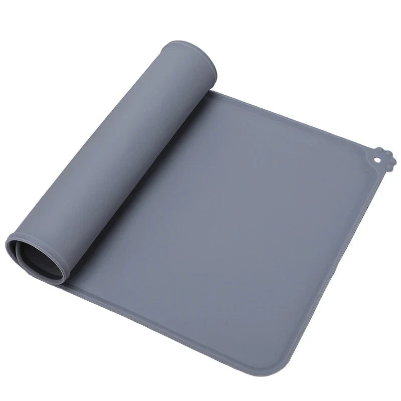 Silicone Dog Mat Non-Stick Pet Fountain Tray Cat Bowl Mat Waterproof Food Pad Pet Feeding Drinking Pads Easy Washing Placemat