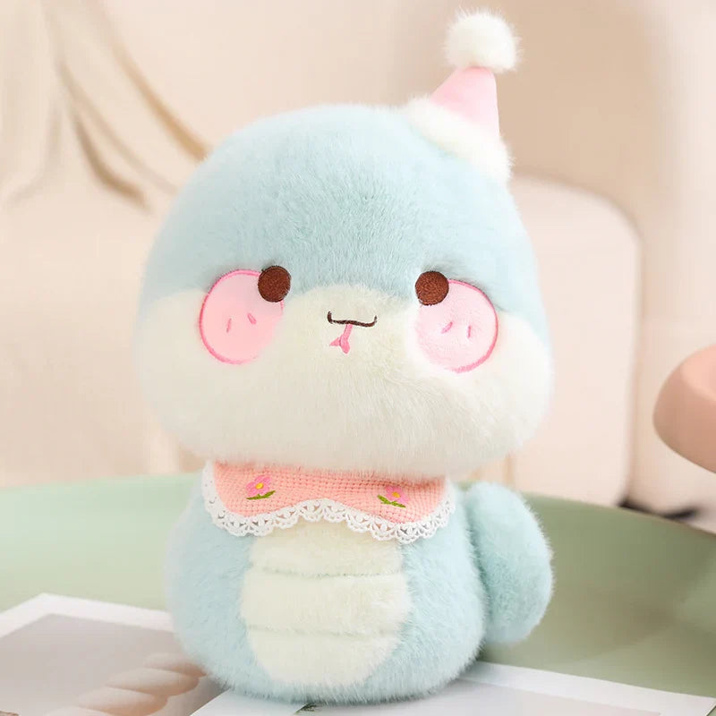 2025 New Year Cartoon Lucky Snake Animals Plush Figure Dolls Soft Pillow Toys Wear Lion Clothes Funny Christmas New Year Gift