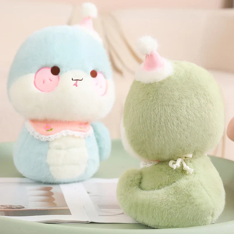 2025 New Year Cartoon Lucky Snake Animals Plush Figure Dolls Soft Pillow Toys Wear Lion Clothes Funny Christmas New Year Gift