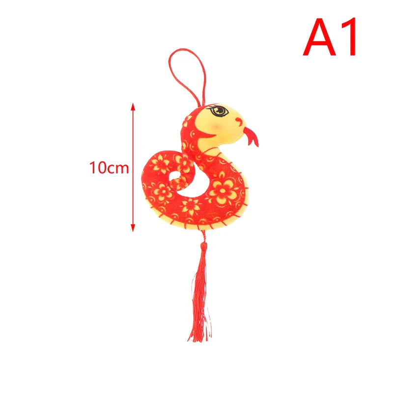 1PcYear Of The Snake Plush Toy 2025 New Year Pendant Keychain Cartoon Mascot Doll Soft Stuffed Doll Car Key Ring Bag Decor Gifts