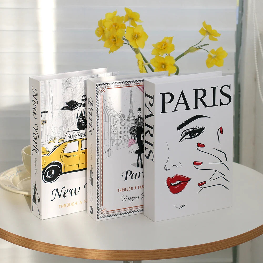 3pcs/Set Modern Fake Books Decoration White Color Simulation Book Home Decor Club Hotel Model Living Room Props Books Decor