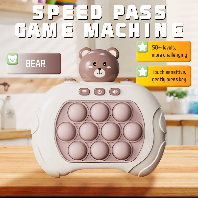 Electronic Quick Push Bubble Game Handle Toys Pop Up Light Fidget Fun Puzzle Anti-Stress Game Machine Toy Gifts For Kids Adults