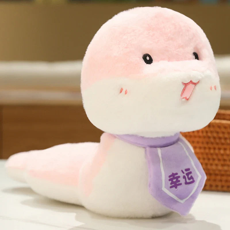 2025 New Year Cartoon Lucky Snake Animals Plush Figure Dolls Soft Pillow Toys Wear Lion Clothes Funny Christmas New Year Gift