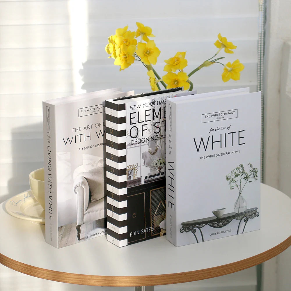 3pcs/Set Modern Fake Books Decoration White Color Simulation Book Home Decor Club Hotel Model Living Room Props Books Decor