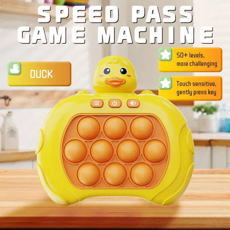 Electronic Quick Push Bubble Game Handle Toys Pop Up Light Fidget Fun Puzzle Anti-Stress Game Machine Toy Gifts For Kids Adults