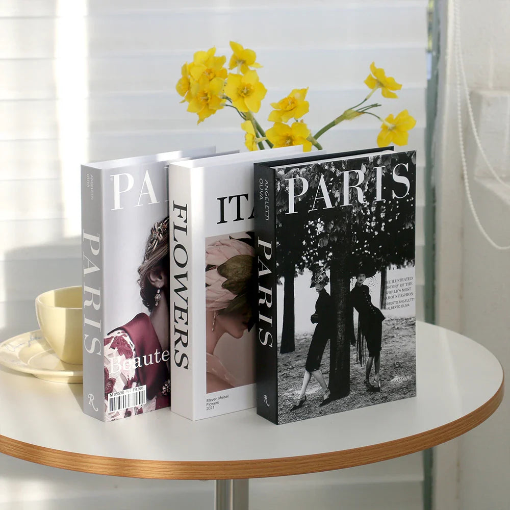 3pcs/Set Modern Fake Books Decoration White Color Simulation Book Home Decor Club Hotel Model Living Room Props Books Decor