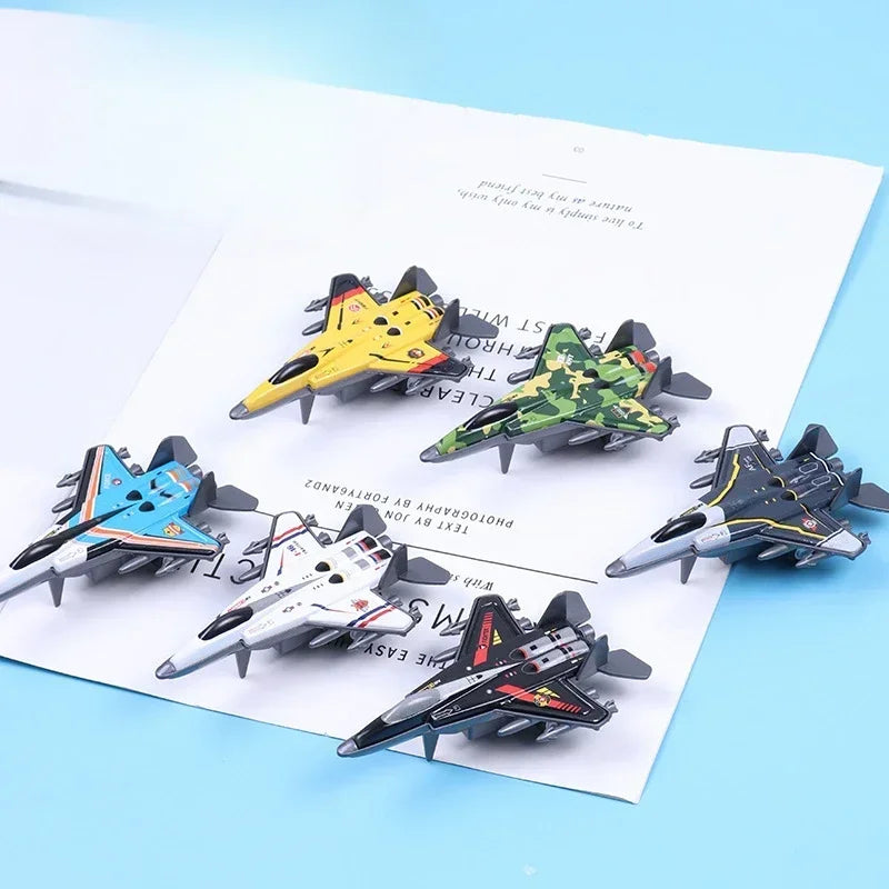 1PC Kids Aircraft Toy Simulation Mini Airplane Model Children Alloy Iron Pull Back Plane Toy Baby Educational Toy Gifts Random