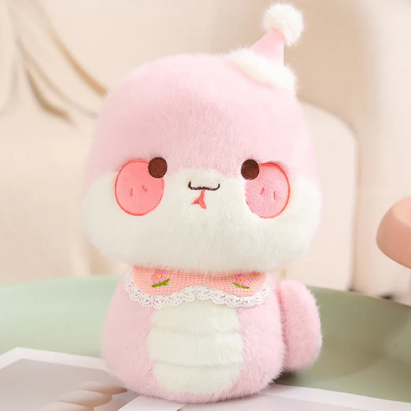 2025 New Year Cartoon Lucky Snake Animals Plush Figure Dolls Soft Pillow Toys Wear Lion Clothes Funny Christmas New Year Gift