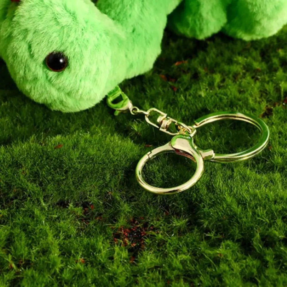 Funny Cartoon Animal Snake Keychain Furry Soft Plush Toys Pendant Bag Hanging Ornaments Car Keyring Girl