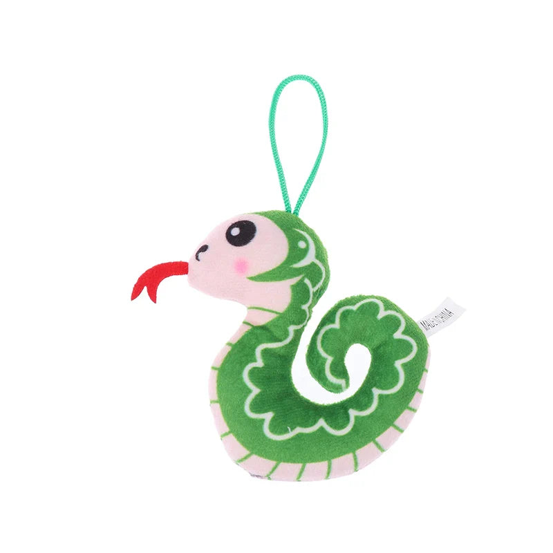 1PcYear Of The Snake Plush Toy 2025 New Year Pendant Keychain Cartoon Mascot Doll Soft Stuffed Doll Car Key Ring Bag Decor Gifts