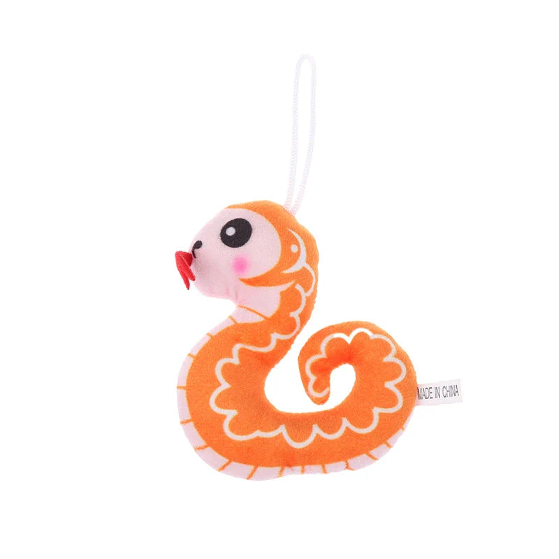 1PcYear Of The Snake Plush Toy 2025 New Year Pendant Keychain Cartoon Mascot Doll Soft Stuffed Doll Car Key Ring Bag Decor Gifts