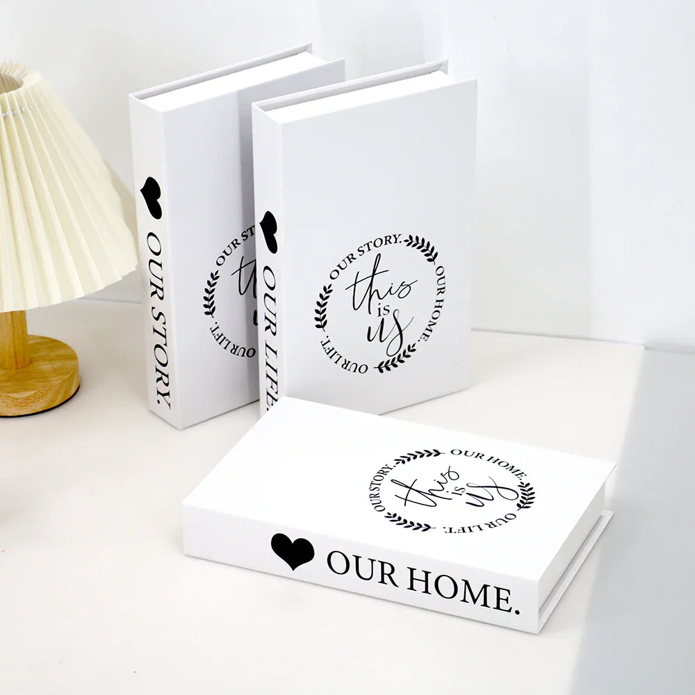 3pcs/Set Modern Fake Books Decoration White Color Simulation Book Home Decor Club Hotel Model Living Room Props Books Decor