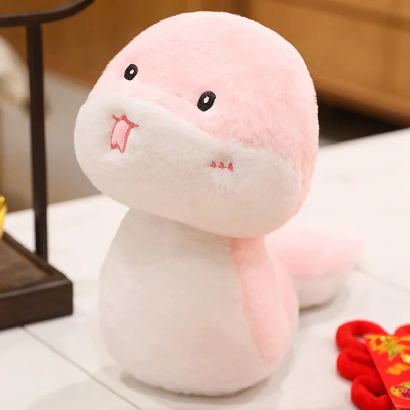 2025 New Year Cartoon Lucky Snake Animals Plush Figure Dolls Soft Pillow Toys Wear Lion Clothes Funny Christmas New Year Gift
