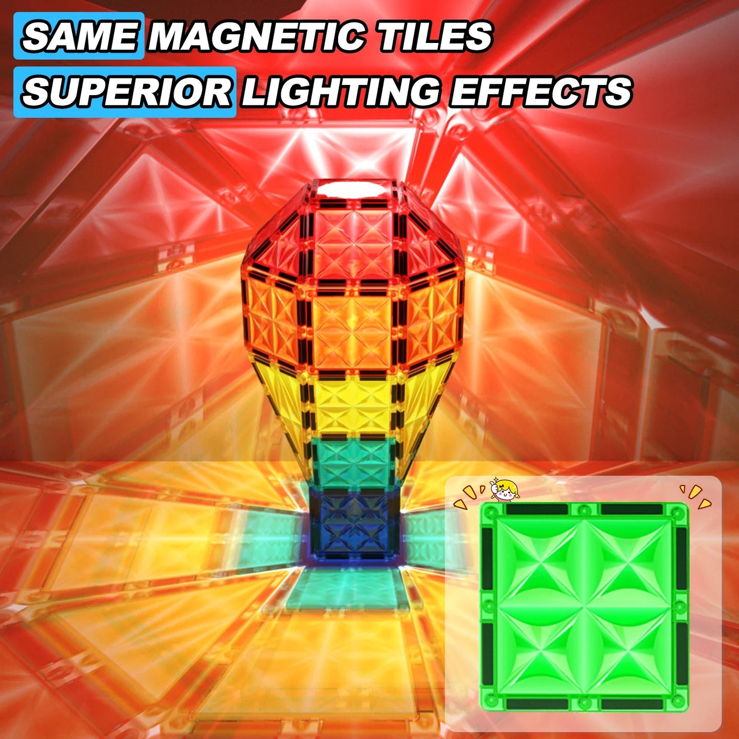 36pcs Magnetic Tiles Toddlers Toys, Magnet Building Blocks for Kids Ages 3+, Christmas Gifts for Boys & Girls