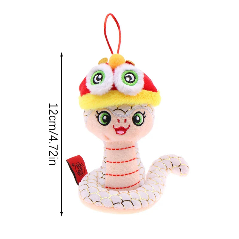 1PcYear Of The Snake Plush Toy 2025 New Year Pendant Keychain Cartoon Mascot Doll Soft Stuffed Doll Car Key Ring Bag Decor Gifts