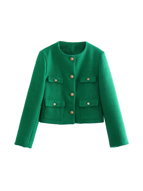 Classic Style Elegant Green Cardigan