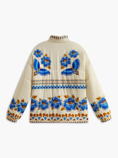 Boheme Printed Zipper Winter Coat