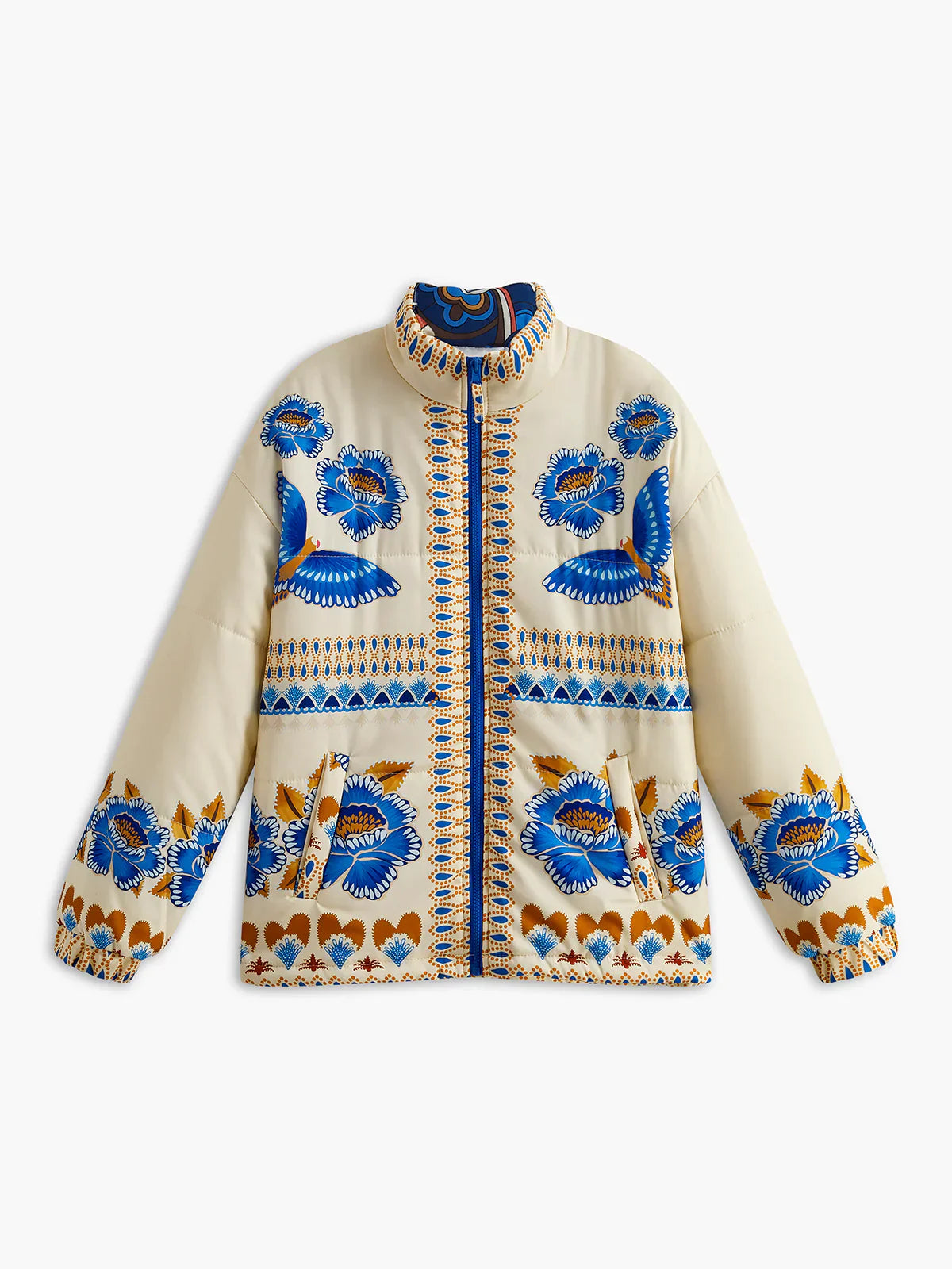 Boheme Printed Zipper Winter Coat