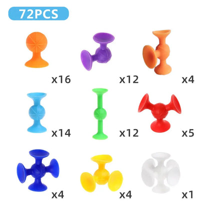 DIY Soft Silicone Building Blocks Sucker Educational Construction Toys For Boys Girls Gift Idea Assembled Sucker Toys