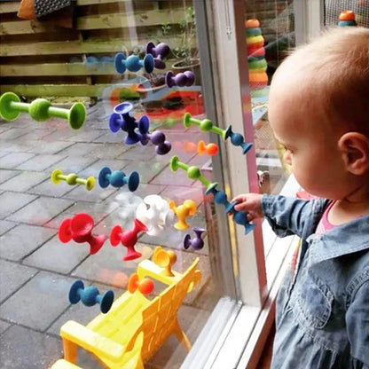 DIY Soft Silicone Building Blocks Sucker Educational Construction Toys For Boys Girls Gift Idea Assembled Sucker Toys