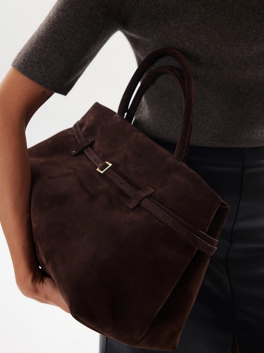Vintage Buckle-Design Top-Handle Bag