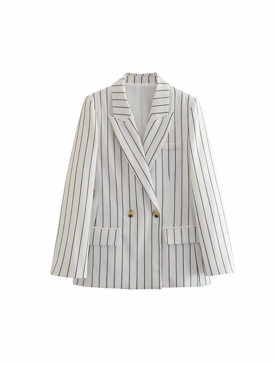 Pinstripe Single Breasted Blazer