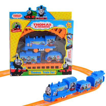 Kids DIY Electric Train Set Battery Powered Train Race Track Cartoon Puzzle Assembled Rail Car Toys Children Education Toys