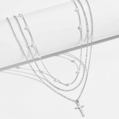 LATS Simple Pearl Choker Necklaces for Women Fashion Double Layer Chain Small Love Heart Pendant Necklace Jewelry Gift Wholesale