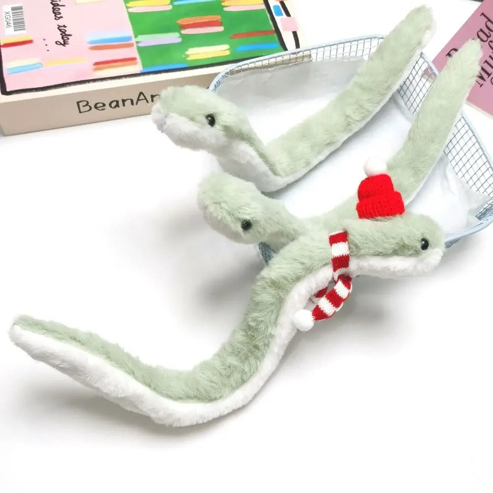 Year of The Snake Decorative Plush Toy Wrap Around Arm Little Snake Stuffed Plush Doll Soft Cute Green Snake Animal Doll Gifts