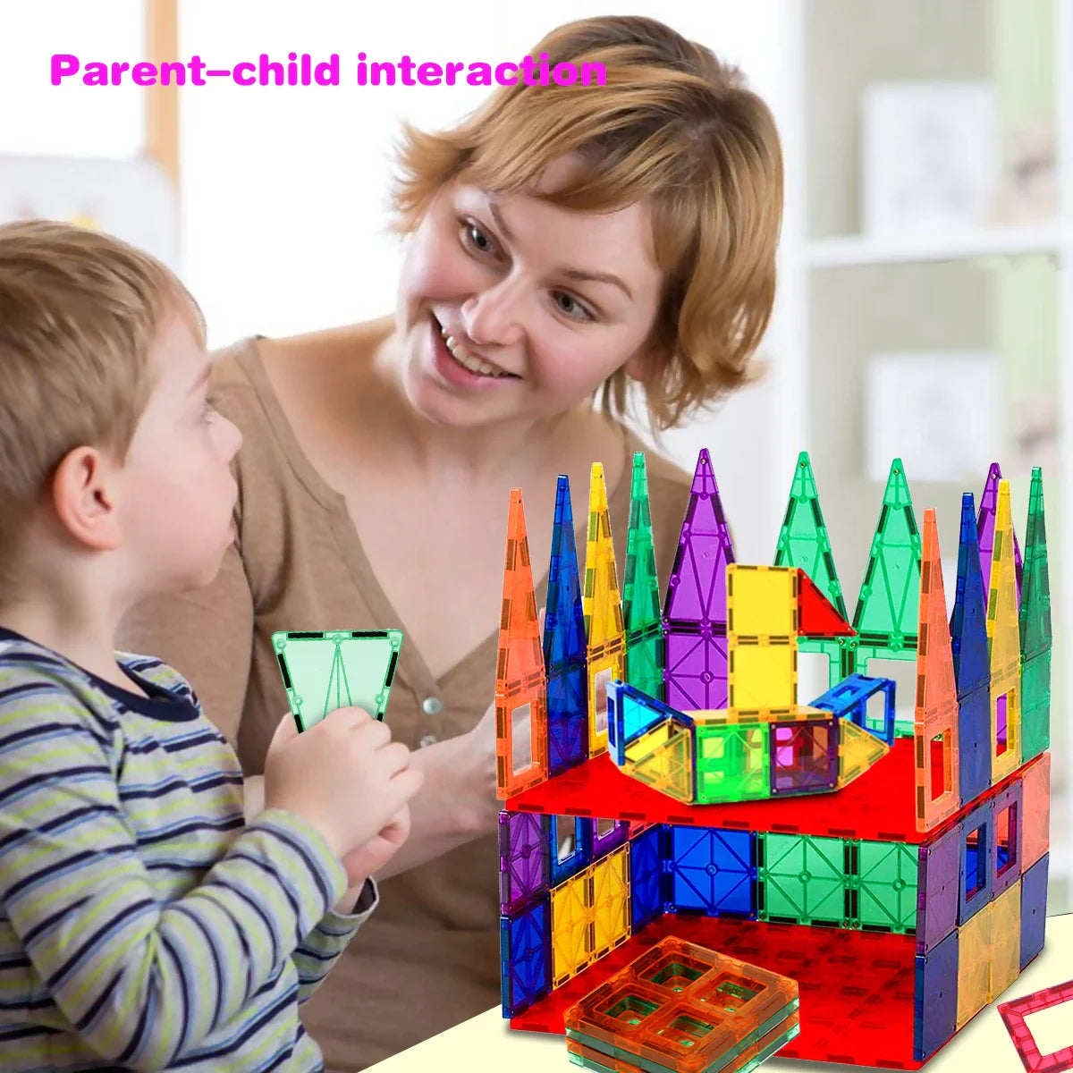 48 Magnetic Tiles Toddler Building Blocks,Magnet Montessori Children's Toys
