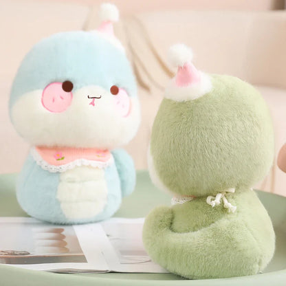 2025 New Year Cartoon Lucky Snake Animals Plush Figure Dolls Soft Pillow Toys Wear Lion Clothes Funny Christmas New Year Gift