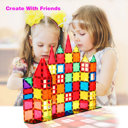 48 Magnetic Tiles Toddler Building Blocks,Magnet Montessori Children's Toys