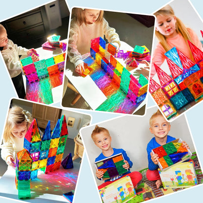 36pcs Magnetic Tiles Toddlers Toys, Magnet Building Blocks for Kids Ages 3+, Christmas Gifts for Boys & Girls