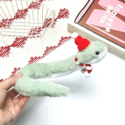 Year of The Snake Decorative Plush Toy Wrap Around Arm Little Snake Stuffed Plush Doll Soft Cute Green Snake Animal Doll Gifts