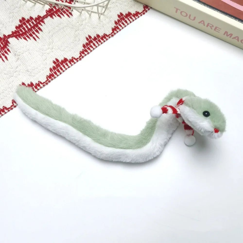 Year of The Snake Decorative Plush Toy Wrap Around Arm Little Snake Stuffed Plush Doll Soft Cute Green Snake Animal Doll Gifts